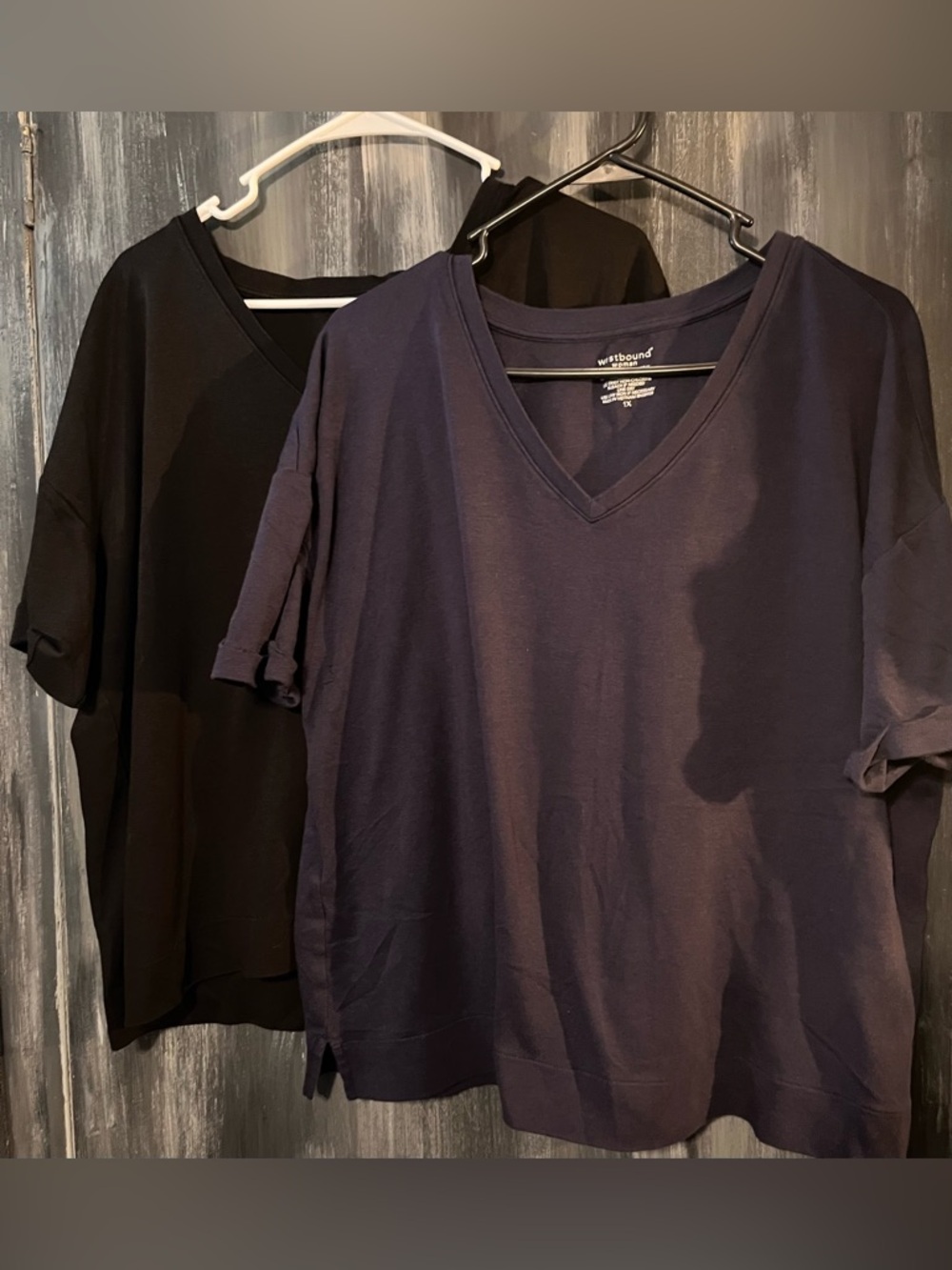Westbound V-Neck Boxy Tee in Navy (and Black)